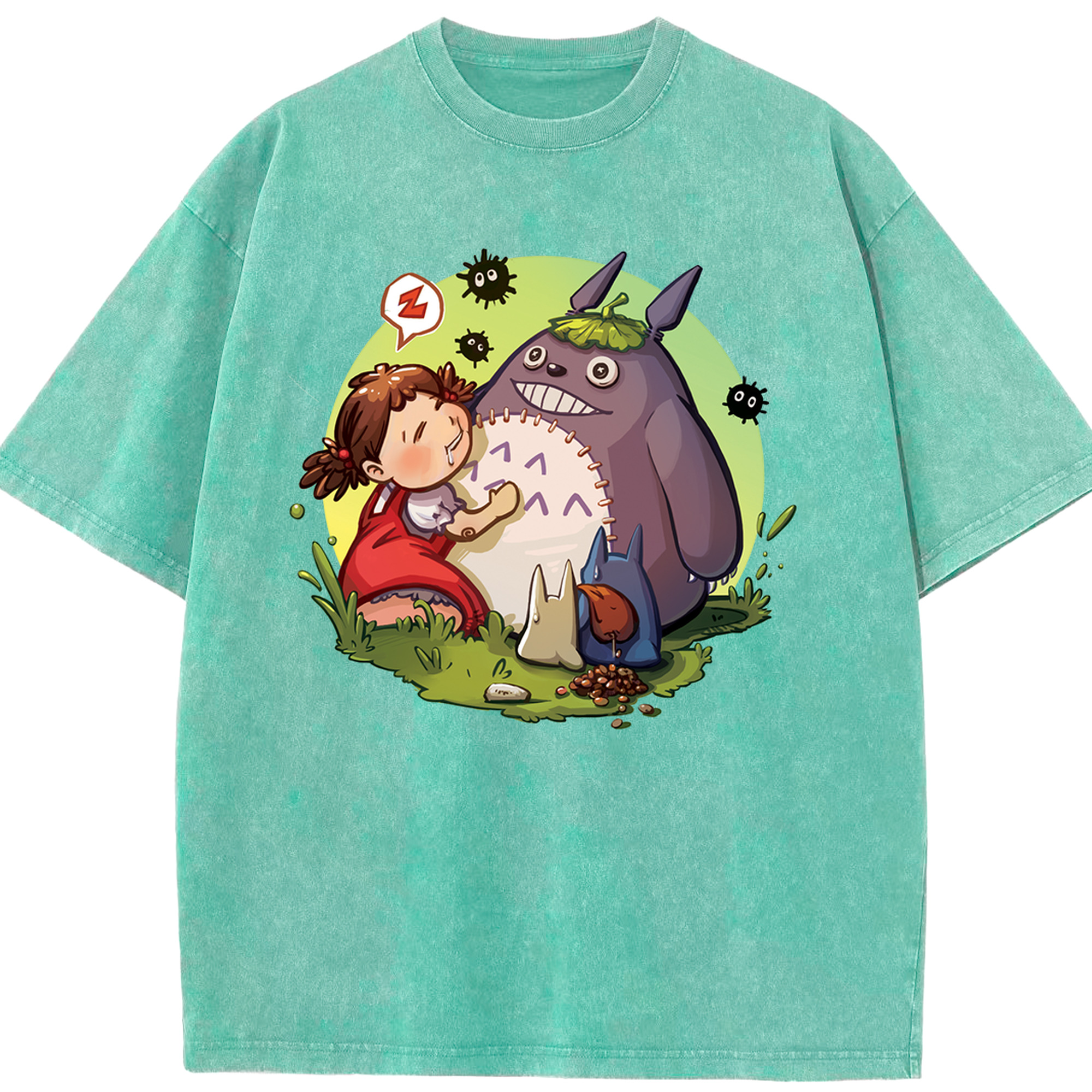 （画像用） となりのトトロ 草壁メイ 草壁サツキ My Neighbor Totoro Satsuki Kusakabe Mei Kusakabe 綿100% ヴィンテージ風 半袖Tシャツ（フロントプリント）